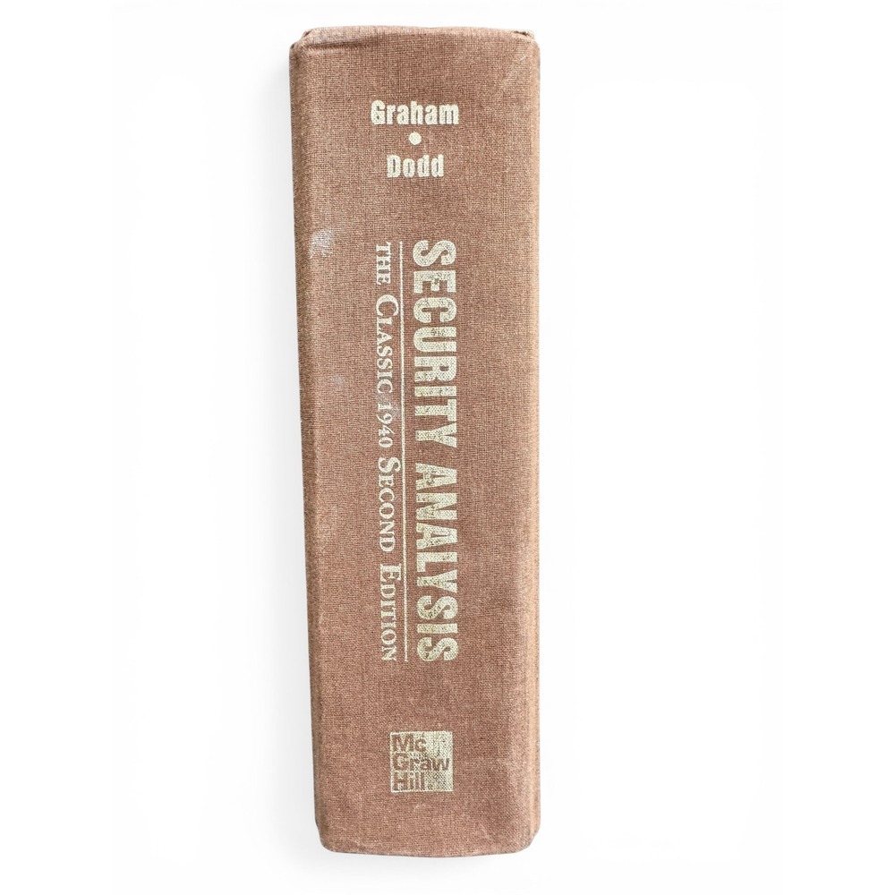 McGraw-Hill Security Analysis‎ Book Graham Dodd Tan Brown Good 1940 2nd Edition